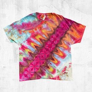Tie Dye Unisex T-shirt -  Klink Ice Dye - Short-sleeve - Unique Handmade XLarge